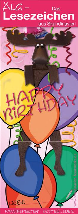 Produktbild Scandinavian Bookmarks Lesezeichen Elch, Geburtstag Luftballons