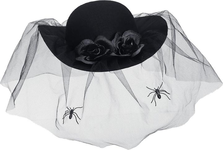 Immagine prodotto Widmann Cappello a forma di vedova nera con velo, rose e ragni