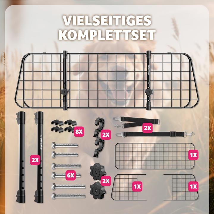 Produktbild tectake Hundeschutzgitter Balu, breitenverstellbar, 2 Anschnallgurte (Hund, Reflektoren)