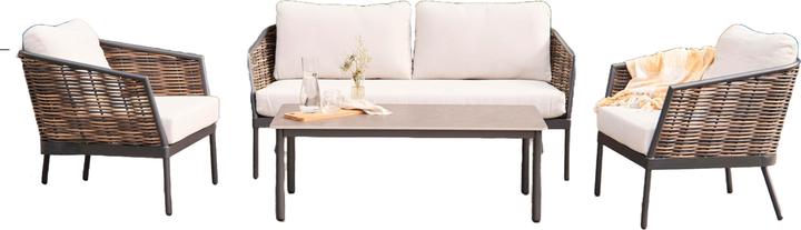 Produktbild Schou Loungeset Daniela, Set 4-teilig, Schwarz/Grau