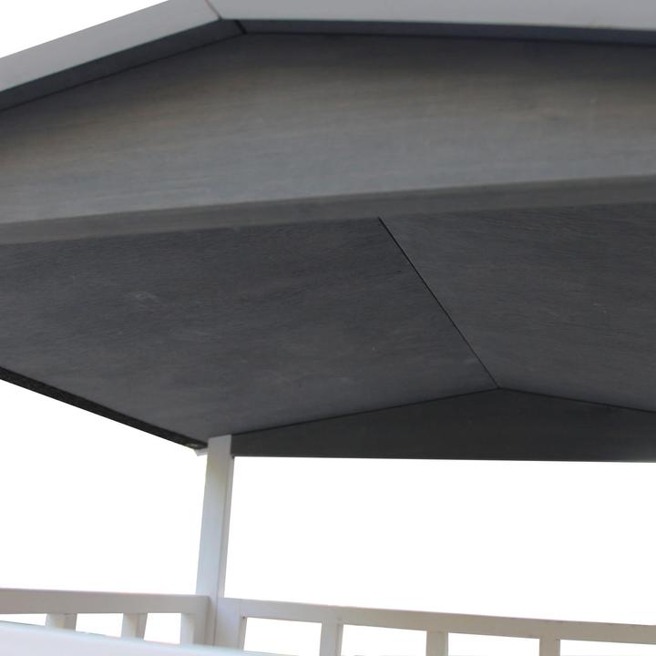 Immagine prodotto PawHut Rifugio per gatti da esterno con terrazza, 4 piani, resistente all'inverno, grigio, 75,5x75x137cm (137 cm, Grigio scuro Bianco)