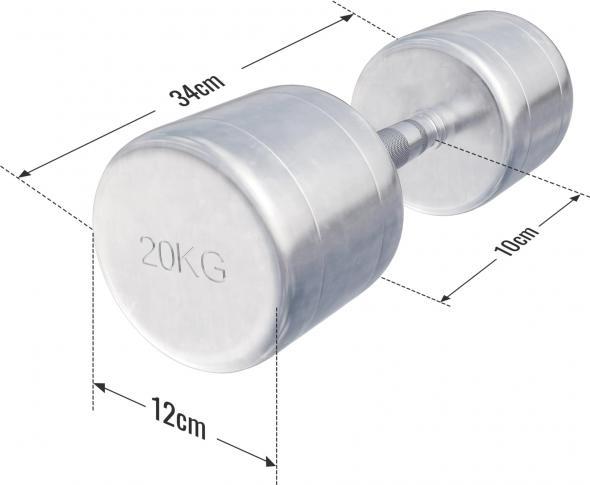 Immagine prodotto Gorilla Sports Manubri cromati (1 x 20 kg)