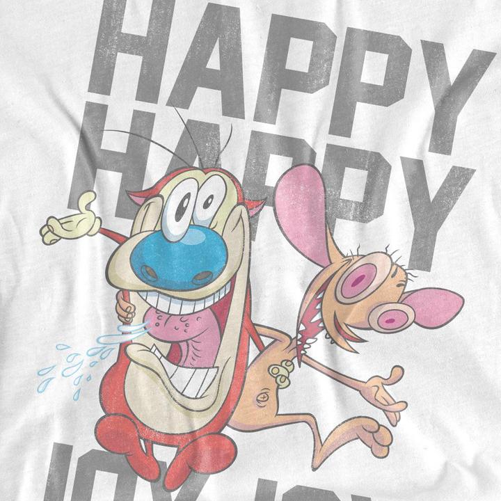 Actual product image Ren & Stimpy Unisex Adult Happy Happy Joy Joy T-Shirt (XL)