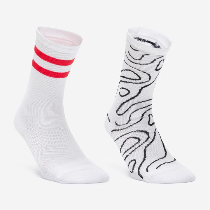 Actual product image Domyos Sportsocken High 2er-Pack - weiss/rosa (35, 38)