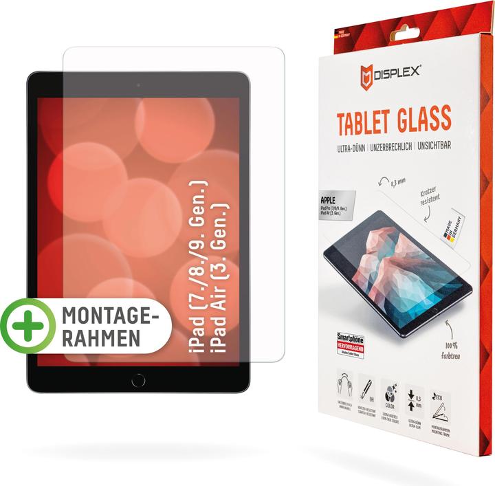 Displex Tablet Glass, Tablet Schutzglas (1 Stück, iPad 2020 (8. Gen), iPad 2021 (9. Gen), iPad 2019 (7. Gen), iPad Air 2019 (3. Gen))