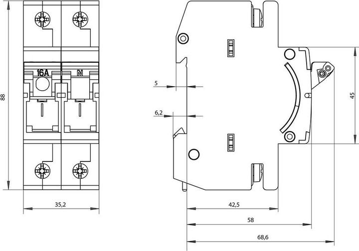 Actual product image Siemens MINIZED fuse switch disconnector D01 A Un AC