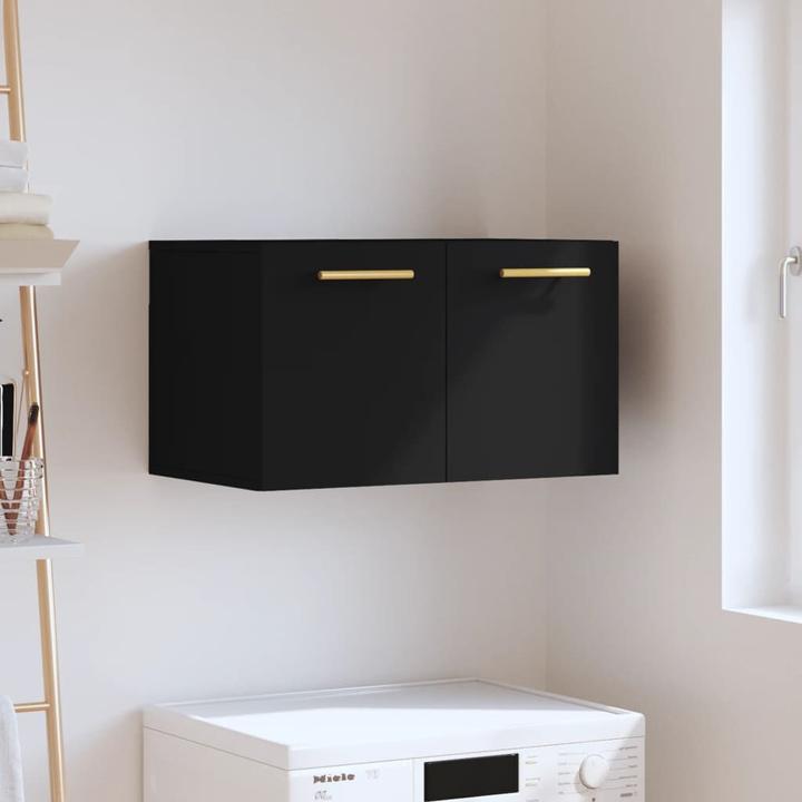 Image du produit VidaXL Wandschrank Schwarz 60x36,5x35 cm Holzwerkstoff, Farbe (60 x 36,5 x 35 cm)