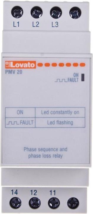 Produktbild Lovato Phasenfolge- und Phasenausfallrelais 1P 208-575V AC (PMV20A575)