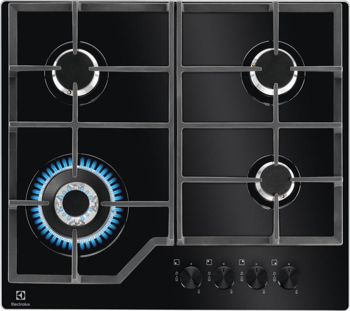 Electrolux EGM6343YAK Schwarzes Einbau-Gaskochfeld 4 Kochstellen
