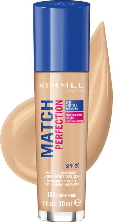 Actual product image Rimmel London Match Perfection SPF20 (102 Light Nude)