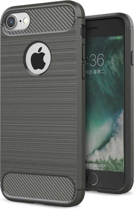König Design Apple iPhone 7 Plus TPU Case Carbon Fiber Optik Brushed Motiv Schutz Hülle Grau (Apple iPhone 7 Plus)