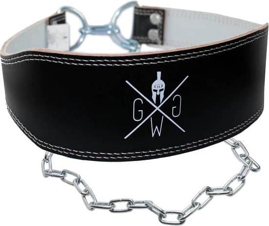 Actual product image Gym Generation Leather Dip Belt with Steel Chain