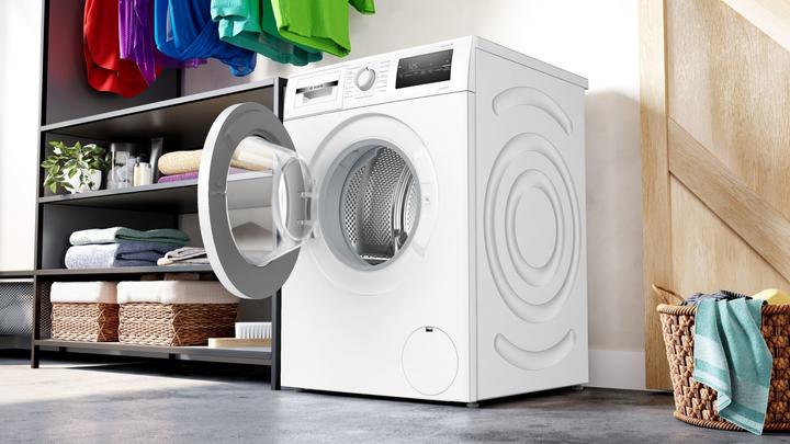 Produktbild Bosch Hausgeräte WAN28297 Waschmaschine (Frontlader, freistehend, 7 kg, B, 1.400 U/Min, Serie 4) (7 kg, Links)