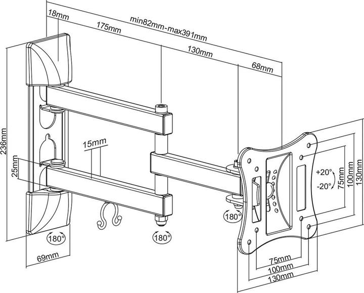 Actual product image Maclean MC-719 (Wall, 27", 15 kg)