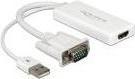 Produktbild Delock Adapter AV D-Sub (VGA) - HDMI + USB-A weiss (62460) (HDMI, 15.50 cm)