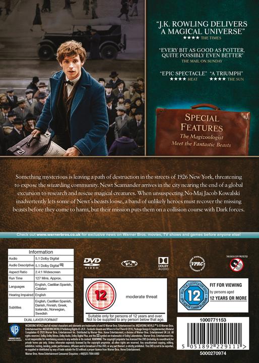 Actual product image Warner Bros Fantastic Beasts And Where To Find Them- (DVD, 2016, English)