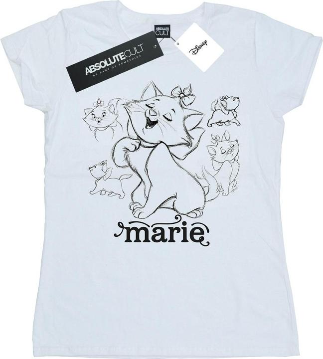 Actual product image Disney Womens/Ladies Marie Collage Sketch Cotton T-Shirt (L)