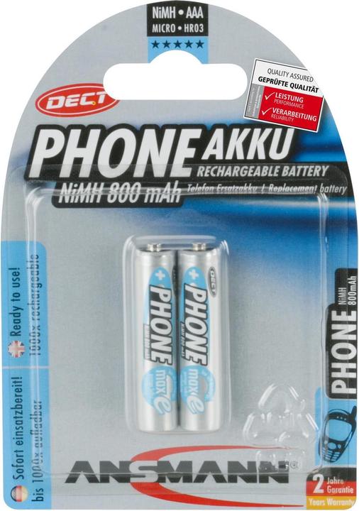 Immagine prodotto Ansmann AAA (2 pz., AAA, 800 mAh)