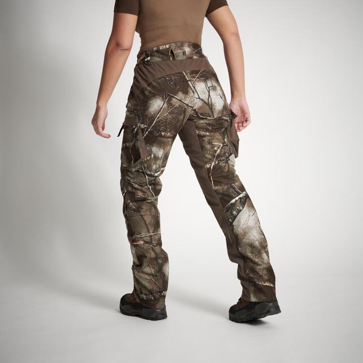 Image du produit Solognac Pantalon de pluie de chasse Treemetic 500 Femmes chaud imperméable silencieux Camouflage (44)