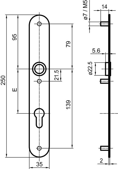 Image du produit Glutz Plaques de porte extérieure easyfix 5359 (Garniture de plaque de porte)