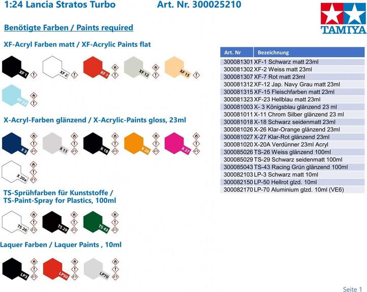 Actual product image Tamiya 1/24 Lancia Stratos Turbo