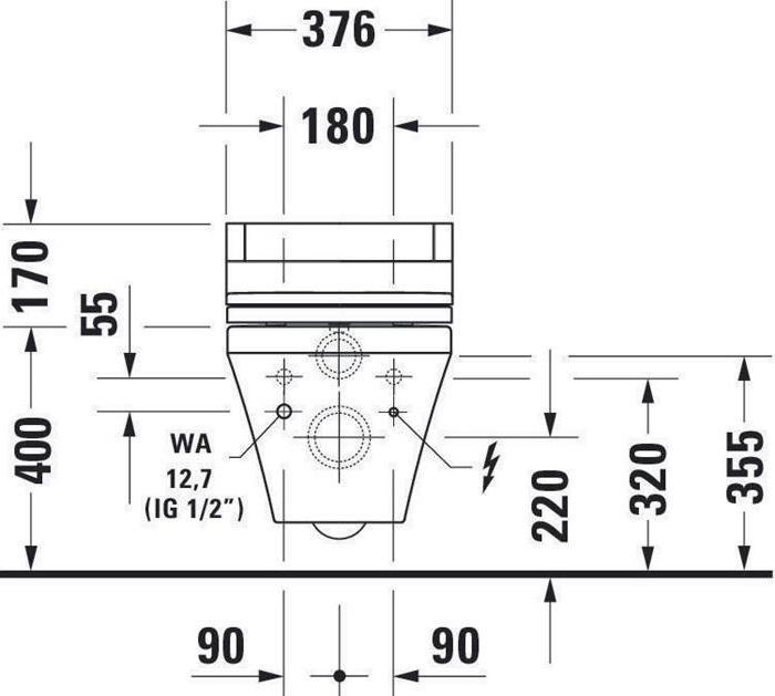 Produktbild Duravit Wand-WC DURASTYLE tief, 370x620mm, SensoWash weiss WG