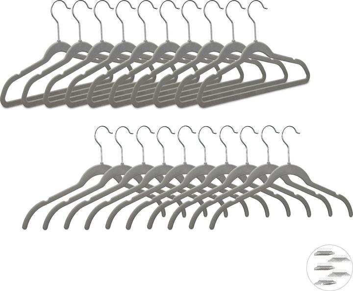 Actual product image Relaxdays Velvet Clothes Hanger Set (50 x)