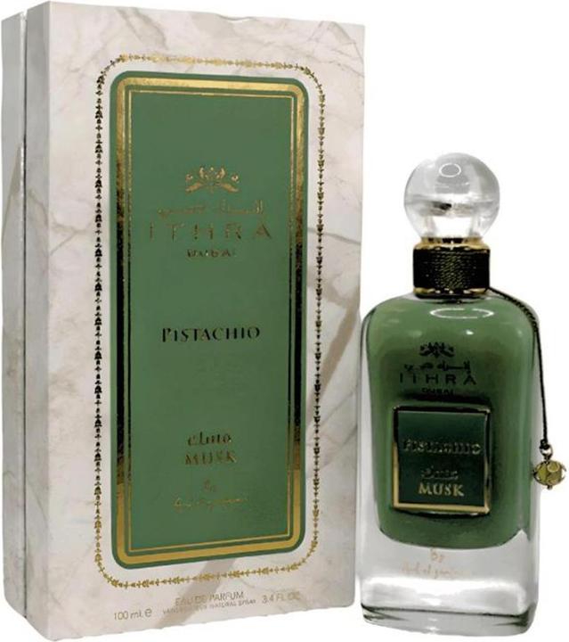 Lattafa Perfumes Ithra Dubai Musk Pistachio alcohol dentant (Eau de parfum, 100 ml)