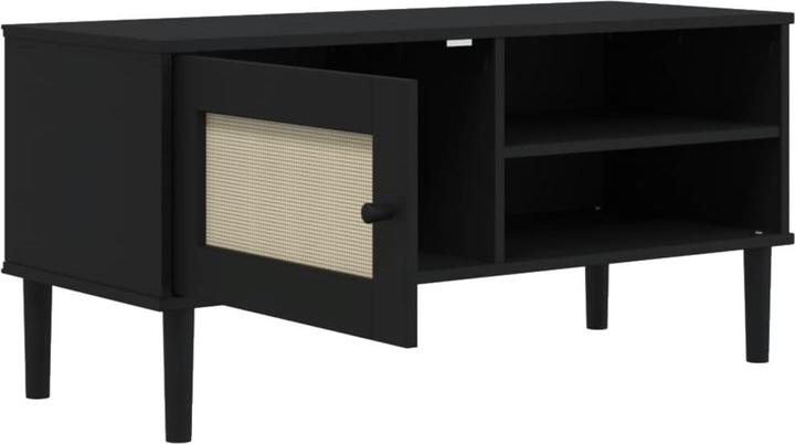 Produktbild VidaXL TV-Schrank SENJA Rattan-Optik Schwarz 106x40x49 cm