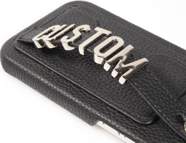 Actual product image PhoneLook Cover Customised leather cover with silver lettering + lanyard and card compartment (Apple iPhone 15 Pro)