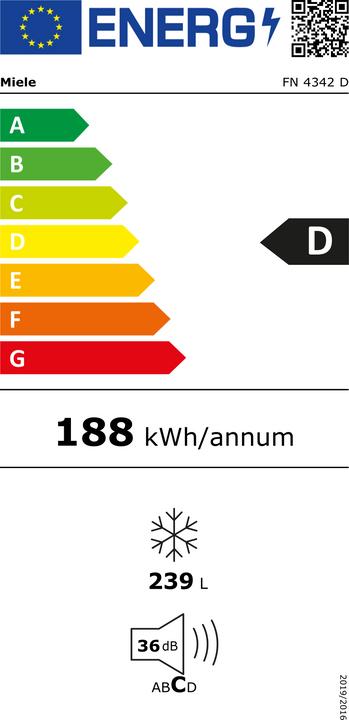 Label énergétique Miele FN 4342 D (Autonome, 239 l)