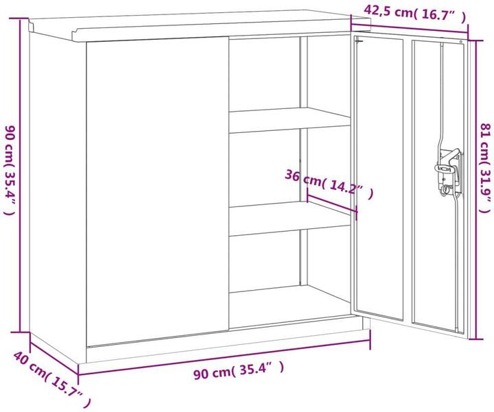 Produktbild VidaXL Bakarne (90 x 40 x 90 cm)