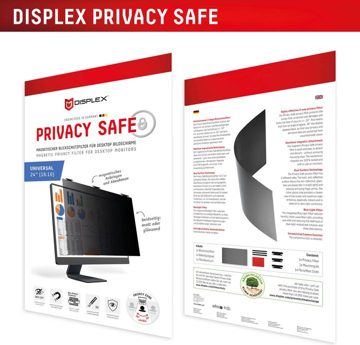 Actual product image Displex Privacy Safe, Desktop Monitor Blickschutzfilter (24", 16 : 10)