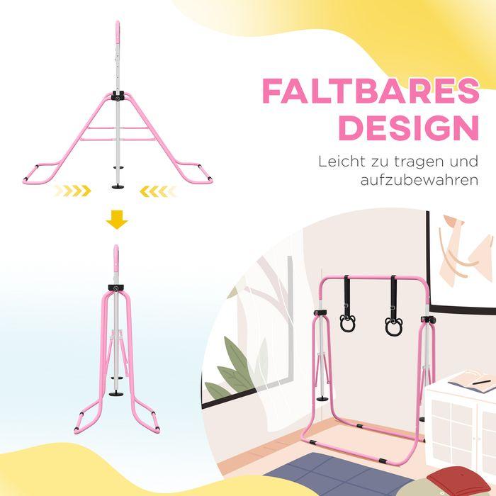 Produktbild Swisshandel24 Kinder Gymnastik Turnreck 5-stufige höhenverstellbar Reckstange Stahl Rosa