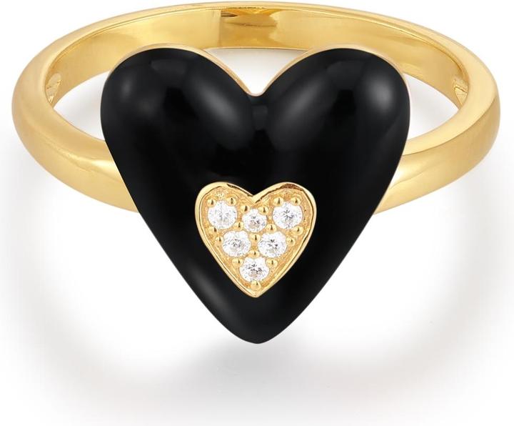 Image du produit Glanzstücke München Femme coeur argent sterling zirconium or jaune - 33806 (56, Argent 925)