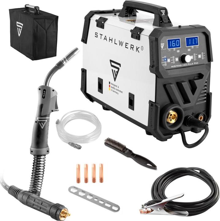 Stahlwerk Schweissgerät MIG MAG 160 Puls Pro IGBT Kombigerät mit 160 Ampere