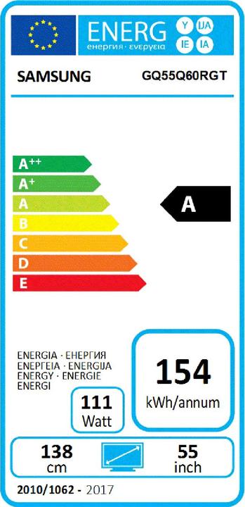 Label énergétique Samsung GQ55Q60RGTXZG (55", QLED, 4K)