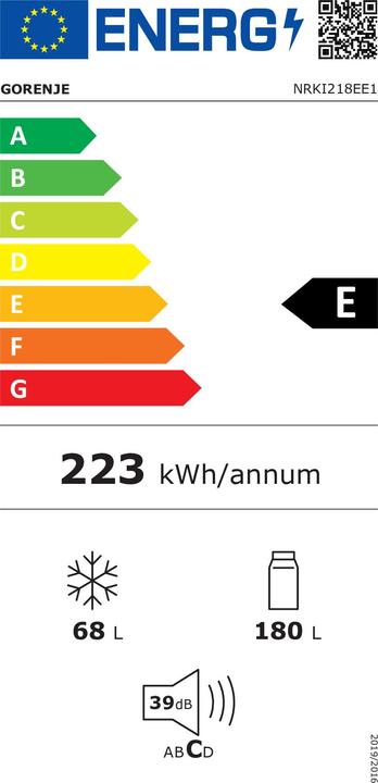 Energie-Label Gorenje GORE Einbau-Kühl-Gefrier-Kombi (248 l)
