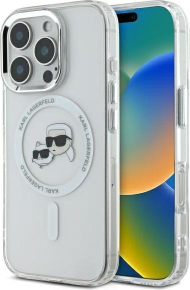 Image du produit Karl Lagerfeld KLHMP16LHLSKCH iPhone 16 Pro 6.3" biały/white hardcase IML Metal Karl&Choupette Head (Apple iPhone 16 Pro)