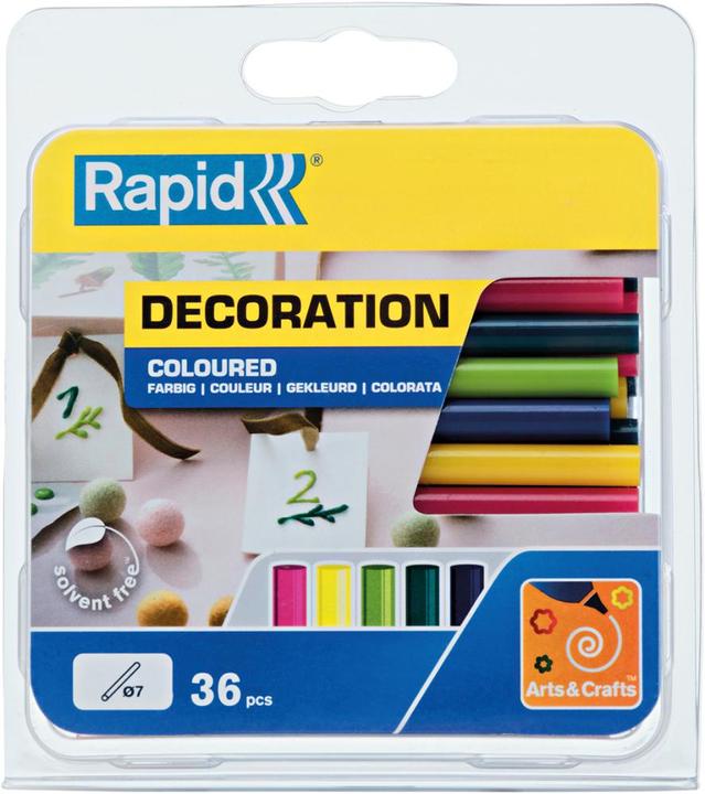 Rapid Colla stick colorata moderna Ø7x90mm 36 pezzi