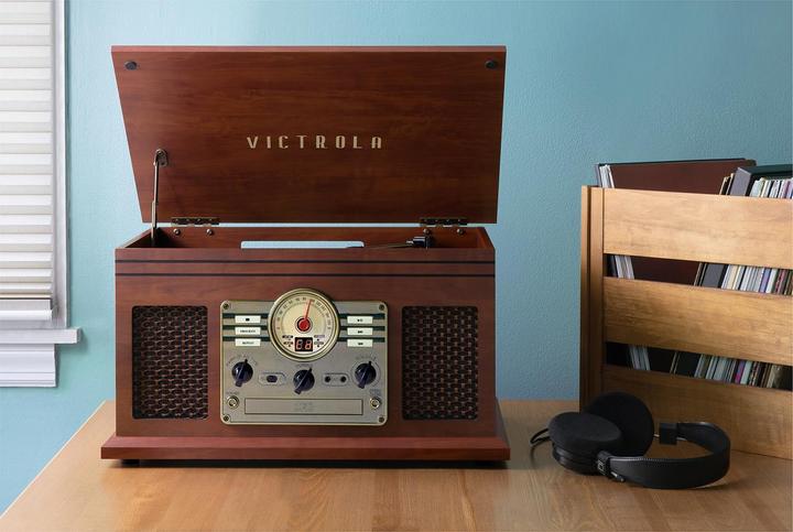 Actual product image Victrola Classic Chaine Stereo 6 En 1 Platine Vinyle Acajou New Pack (Automatic)