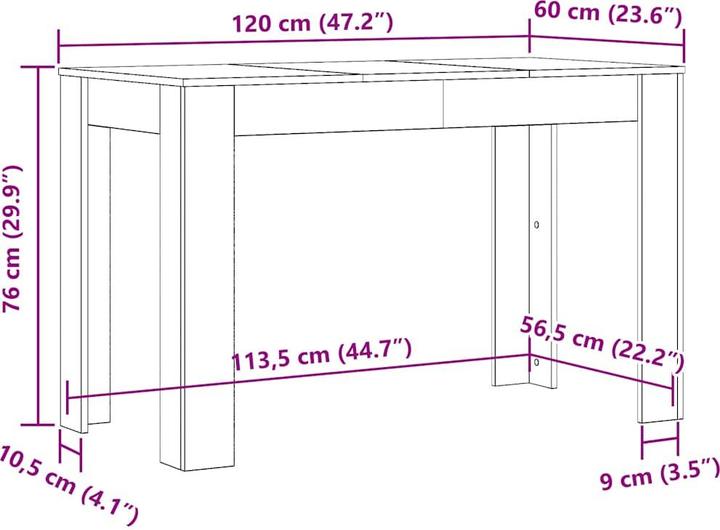 Actual product image VidaXL Alik (120 x 60 x 76 cm)