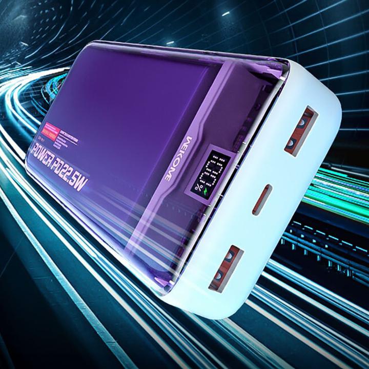 Actual product image Wekome WP-351 Vanguard-Serie – Powerbank 20000 mAh PD 20 W + QC 22,5 W (Lila / Transparent) (20000 mAh)