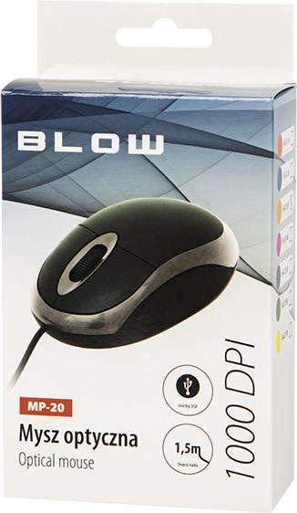 Actual product image Blow MP-20 Mouse Ambidextrous USB Type-A Optical 1000 DPI (Cable)