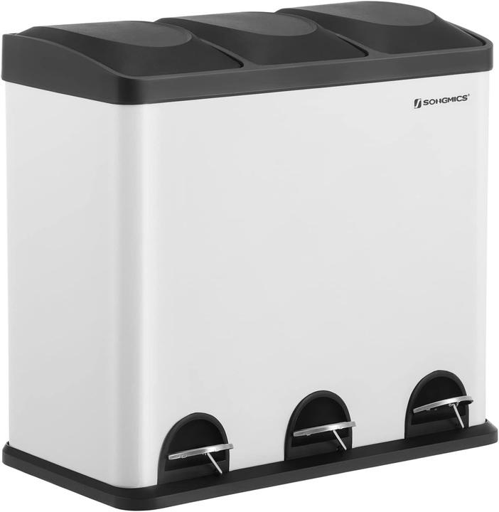Image du produit Songmics Poubelle 54 litres, blanc-noir (54 l)