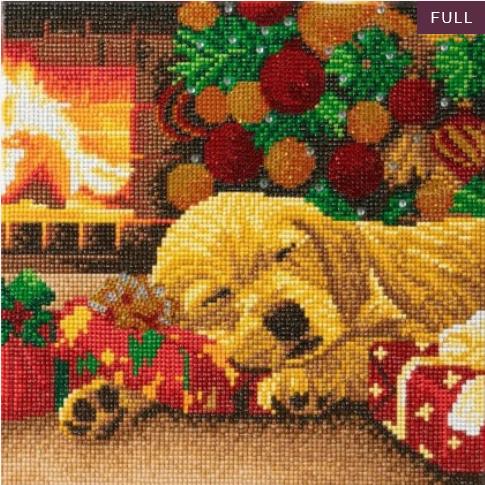 Produktbild Craft Buddy Schlafender Labrador-Welpe, Bild 30x30cm Crystal Art