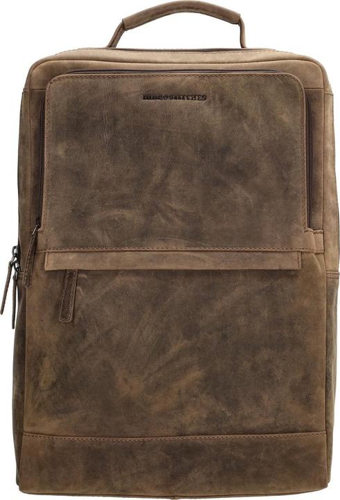 HIDE & Stitches Idaho Rucksack Laptop -Tasche 15,6 Zoll Premium Leder Geschäft - Dunkelbraun - 100%