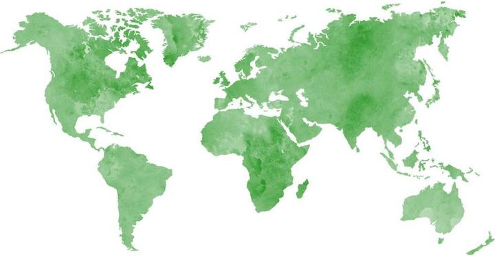 Immagine prodotto Trenddeko Mappa del mondo ad acquerello - incl. 5 cornici (180 x 92 cm)