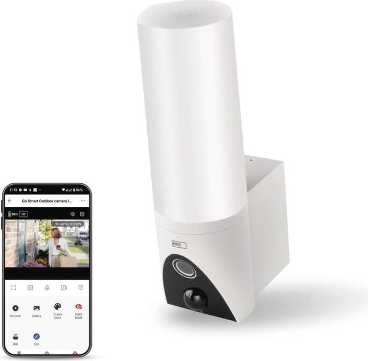 Actual product image Emos GoSmart Rotating outdoor IP camera with WiFi and light IP-310 TORCH, white (2304 x 1296 Pixels)