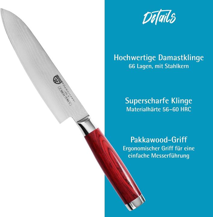 Actual product image Gräwe Damascus steel knife 17.5 cm (17.50 cm)